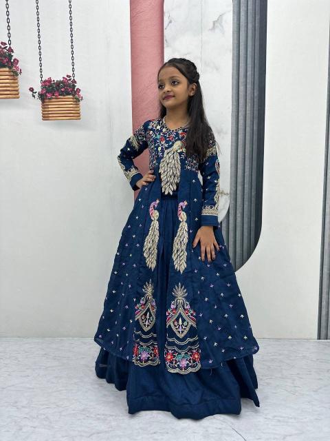 Launching Festival Special Crop Top Pc 528 Vichitra Blue Kids fashion wholesaler in Kolkata - wholesale export